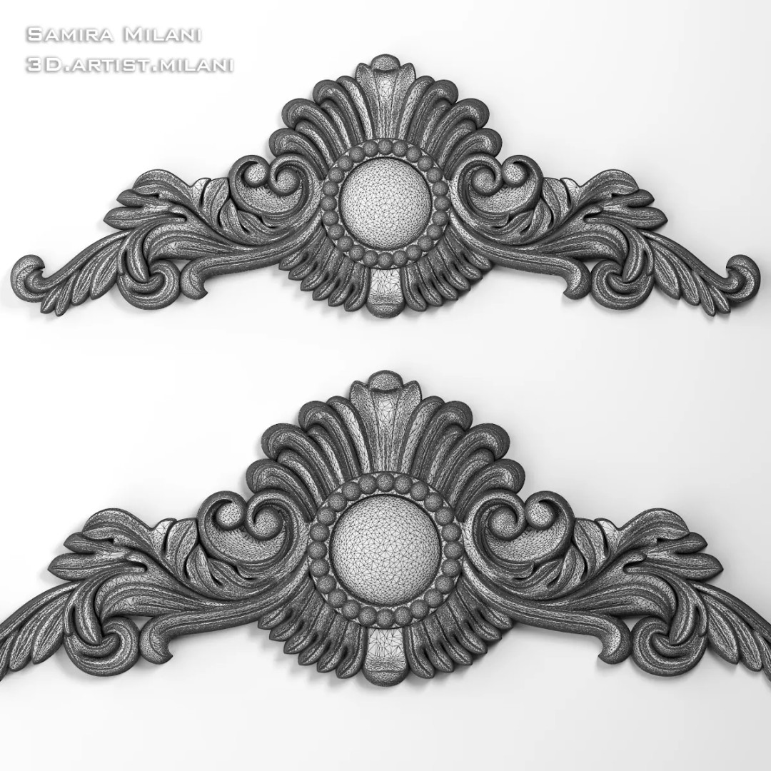 Ornament Pack 1 3D Model – Luxury Carved Decoration, FBX, STL, OBJ - View 56