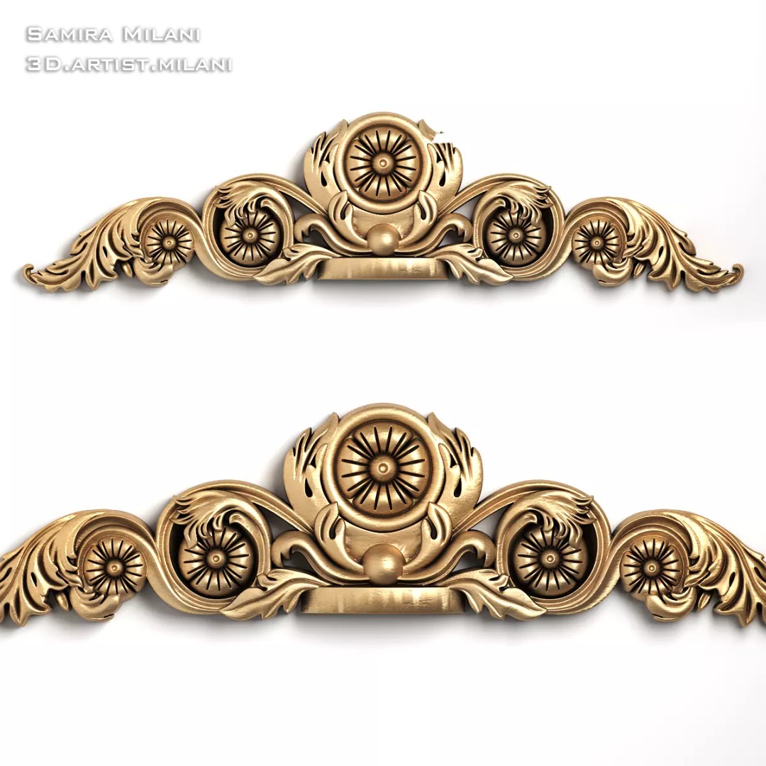 Ornament Pack 1 3D Model – Luxury Carved Decoration, FBX, STL, OBJ - View 57