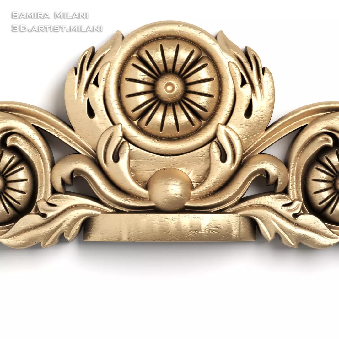 Ornament Pack 1 3D Model – Luxury Carved Decoration, FBX, STL, OBJ - View 58