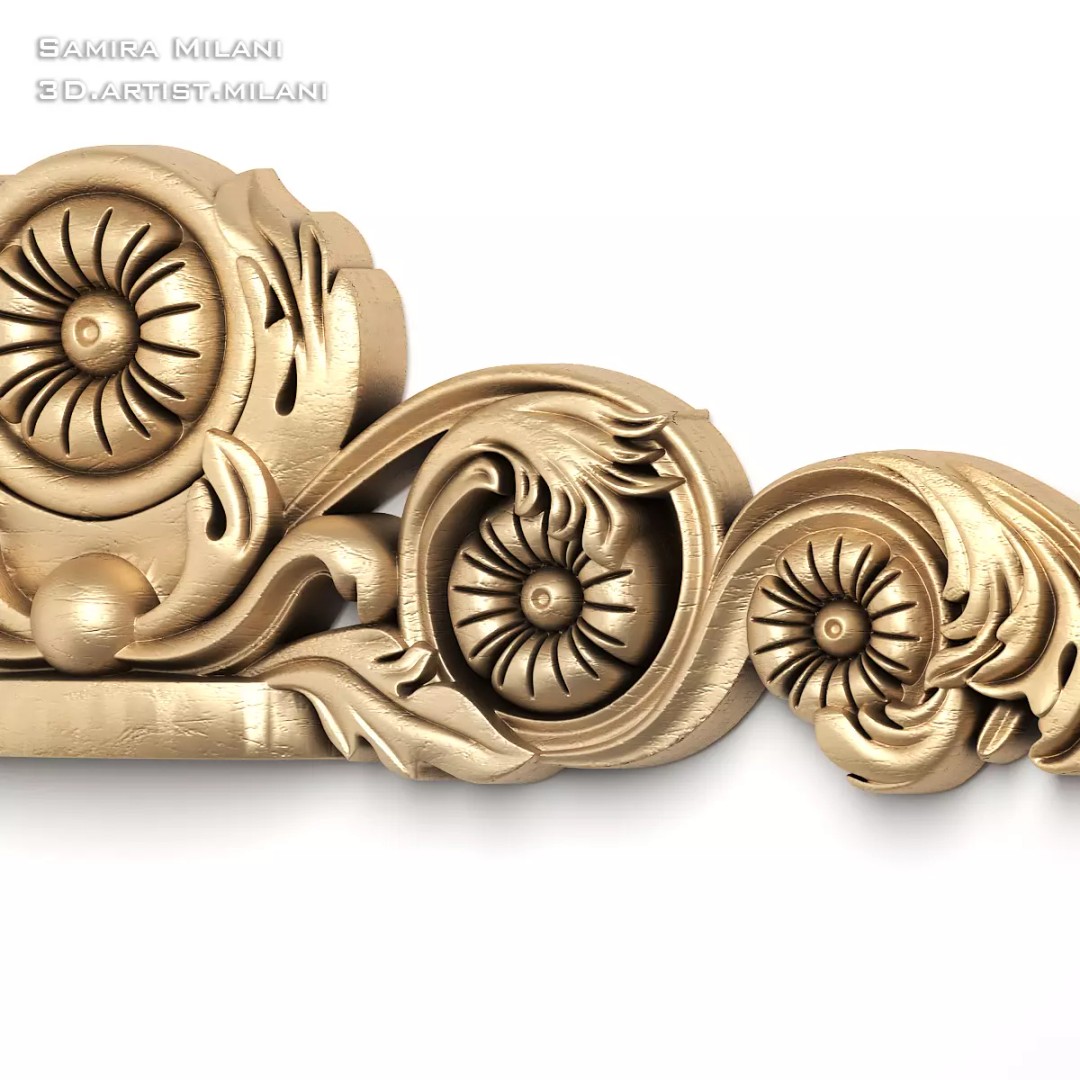 Ornament Pack 1 3D Model – Luxury Carved Decoration, FBX, STL, OBJ - View 59