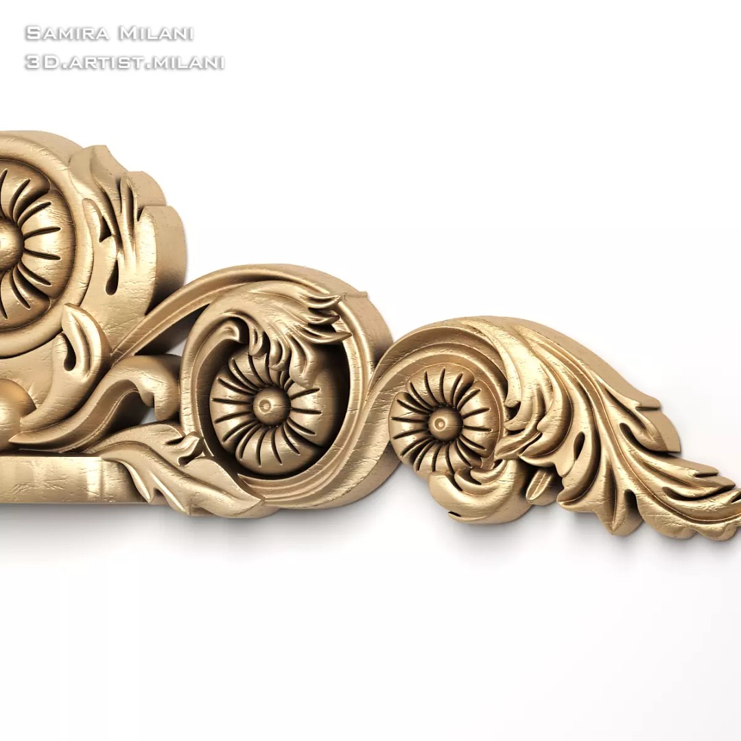 Ornament Pack 1 3D Model – Luxury Carved Decoration, FBX, STL, OBJ - View 60