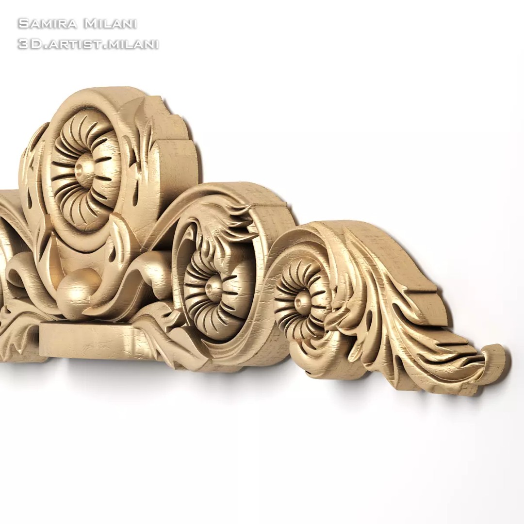 Ornament Pack 1 3D Model – Luxury Carved Decoration, FBX, STL, OBJ - View 61