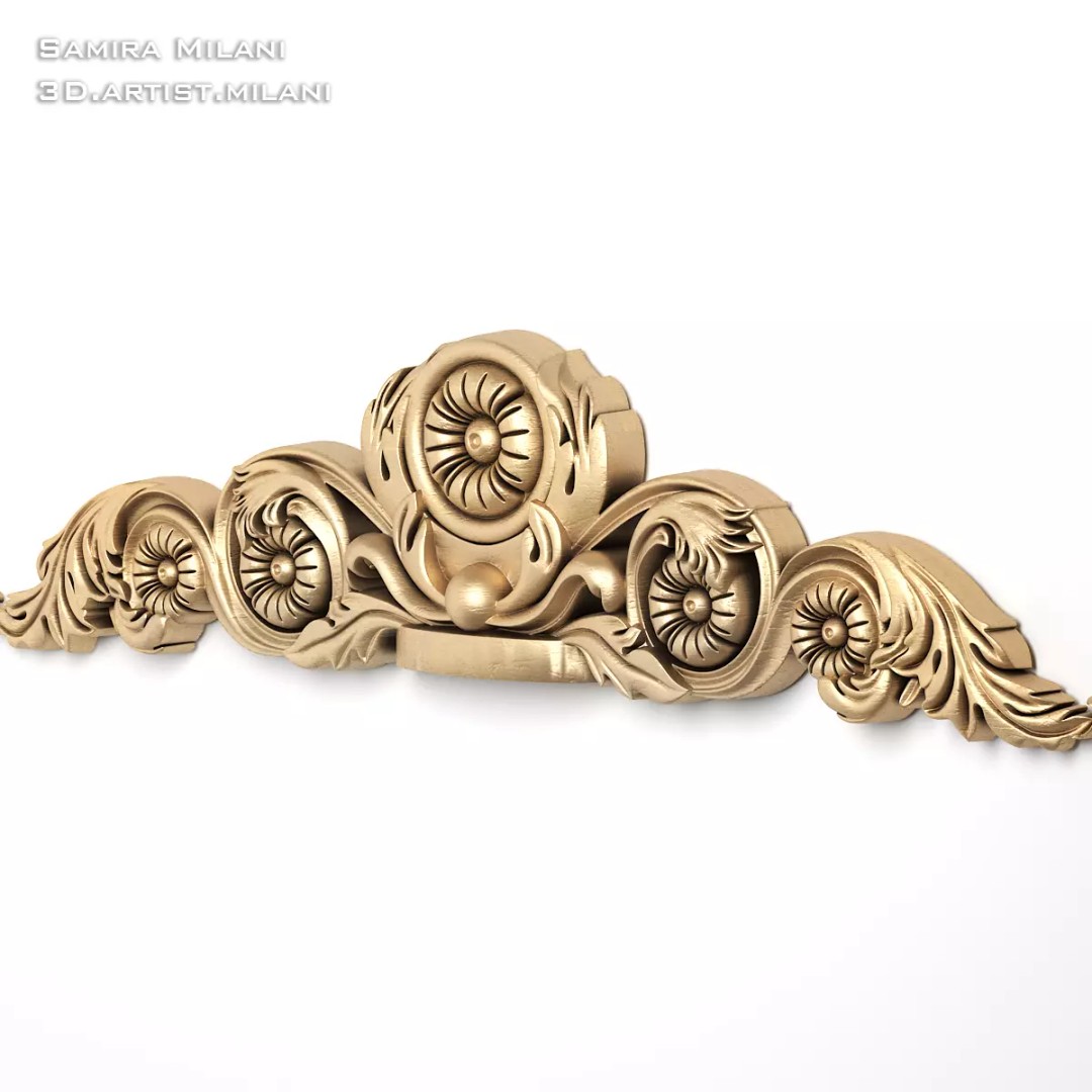 Ornament Pack 1 3D Model – Luxury Carved Decoration, FBX, STL, OBJ - View 62