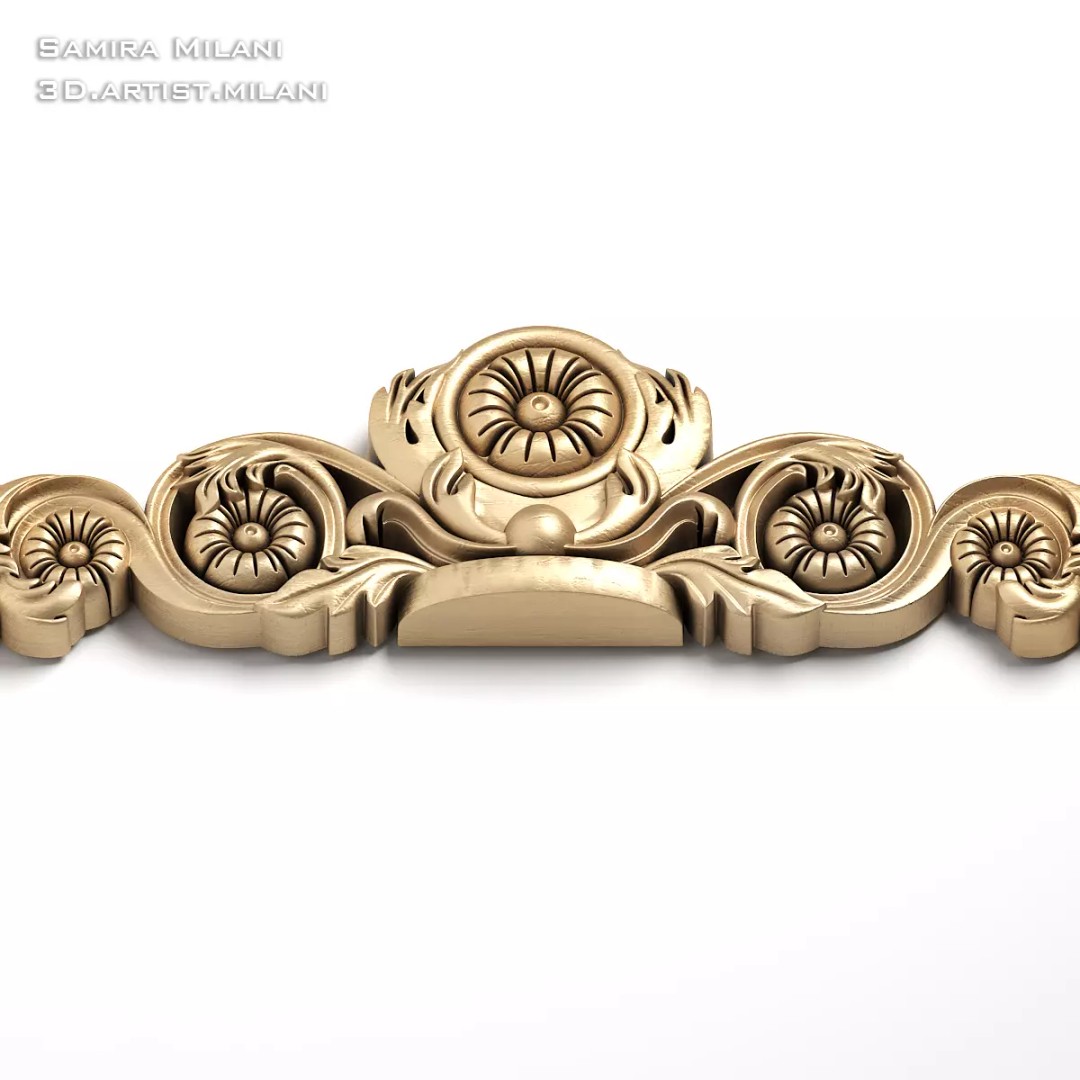 Ornament Pack 1 3D Model – Luxury Carved Decoration, FBX, STL, OBJ - View 63