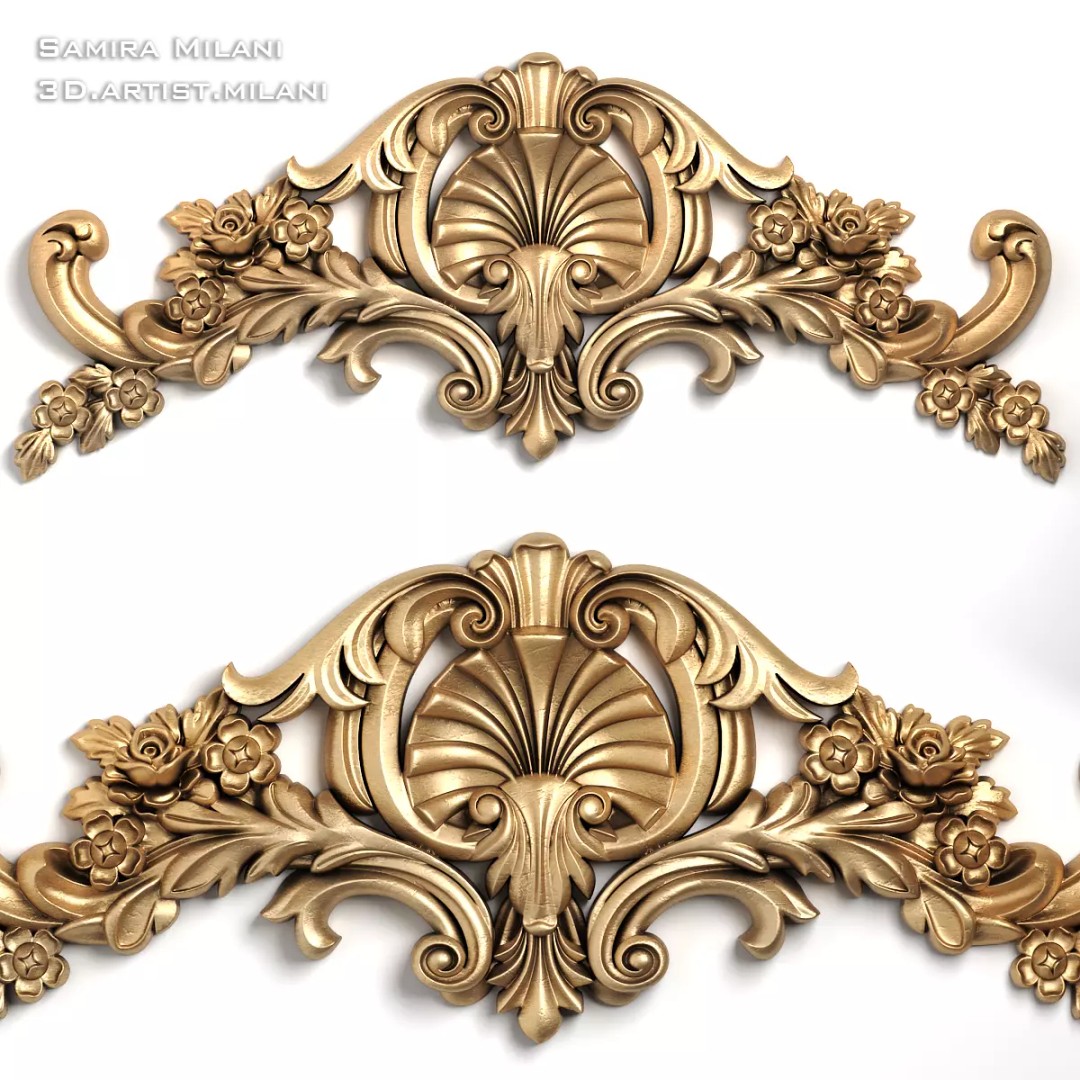 Ornament Pack 1 3D Model – Luxury Carved Decoration, FBX, STL, OBJ - View 65