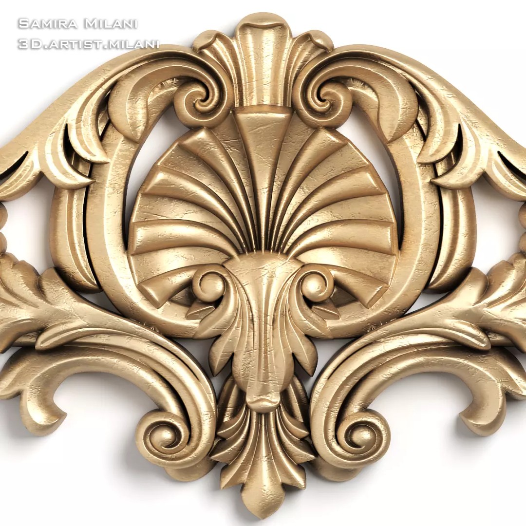 Ornament Pack 1 3D Model – Luxury Carved Decoration, FBX, STL, OBJ - View 66