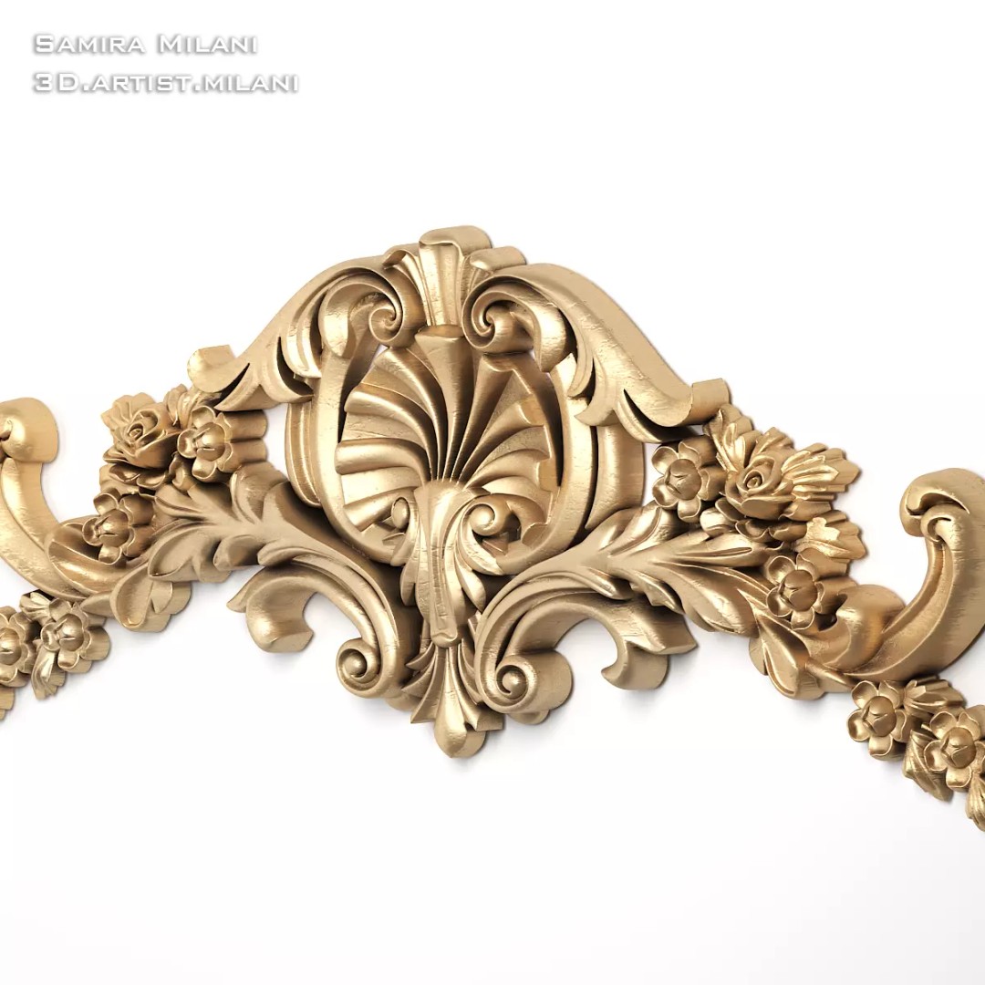 Ornament Pack 1 3D Model – Luxury Carved Decoration, FBX, STL, OBJ - View 70