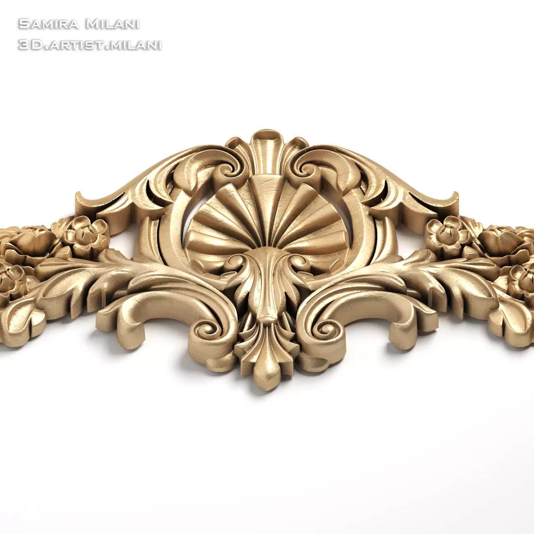 Ornament Pack 1 3D Model – Luxury Carved Decoration, FBX, STL, OBJ - View 71
