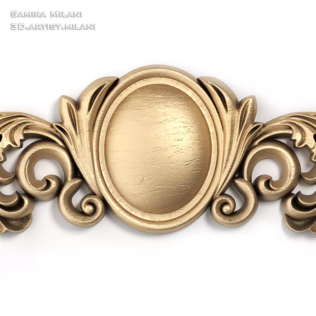 Ornament Pack 1 3D Model – Luxury Carved Decoration, FBX, STL, OBJ - View 74