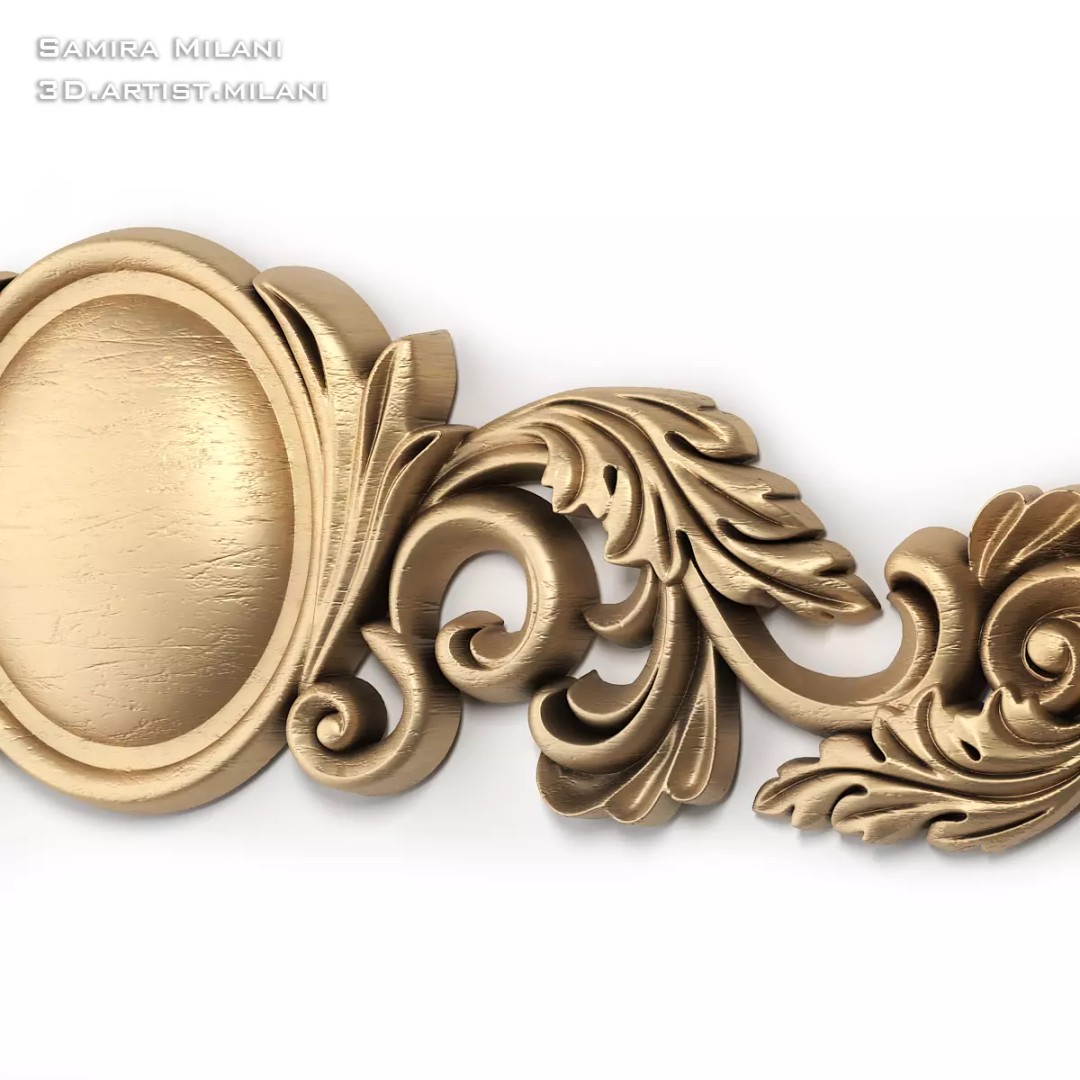 Ornament Pack 1 3D Model – Luxury Carved Decoration, FBX, STL, OBJ - View 75