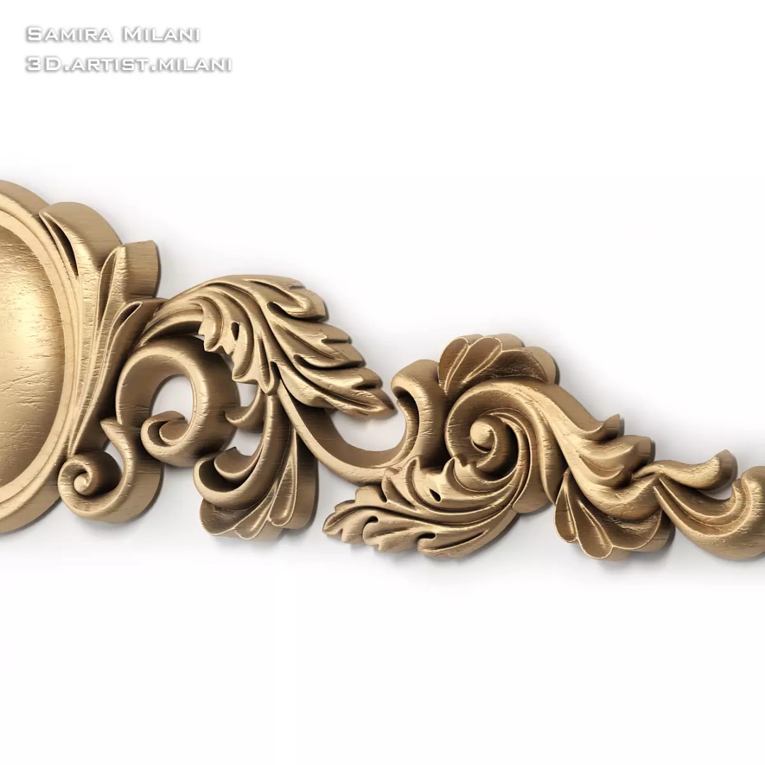 Ornament Pack 1 3D Model – Luxury Carved Decoration, FBX, STL, OBJ - View 76