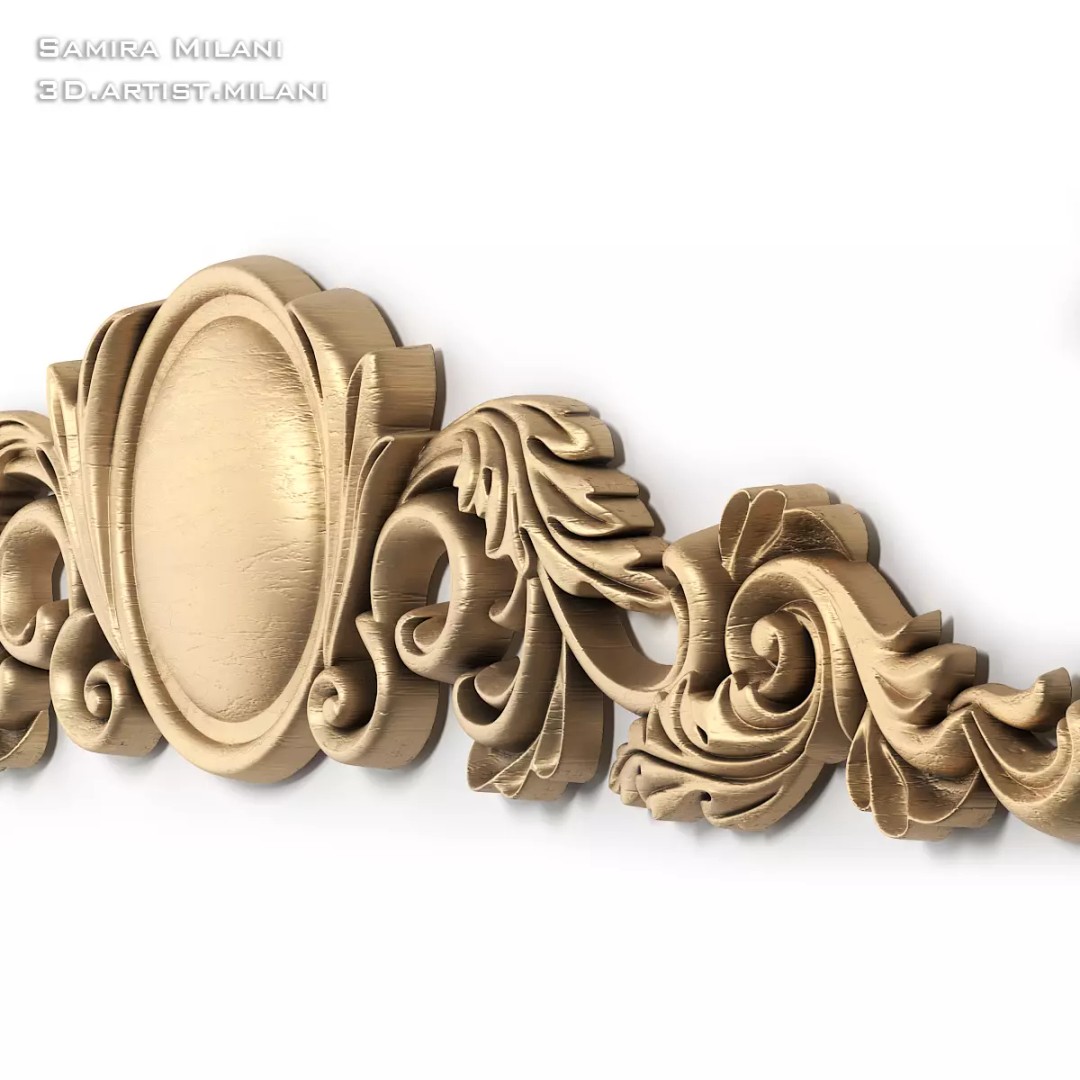 Ornament Pack 1 3D Model – Luxury Carved Decoration, FBX, STL, OBJ - View 77