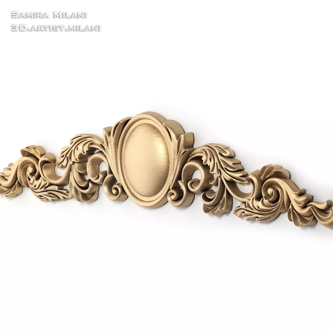 Ornament Pack 1 3D Model – Luxury Carved Decoration, FBX, STL, OBJ - View 78