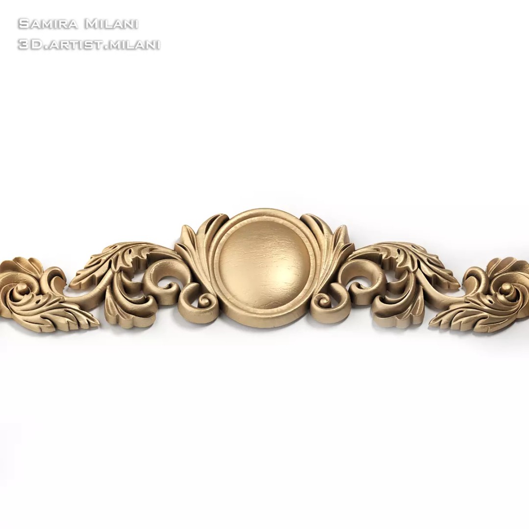 Ornament Pack 1 3D Model – Luxury Carved Decoration, FBX, STL, OBJ - View 79