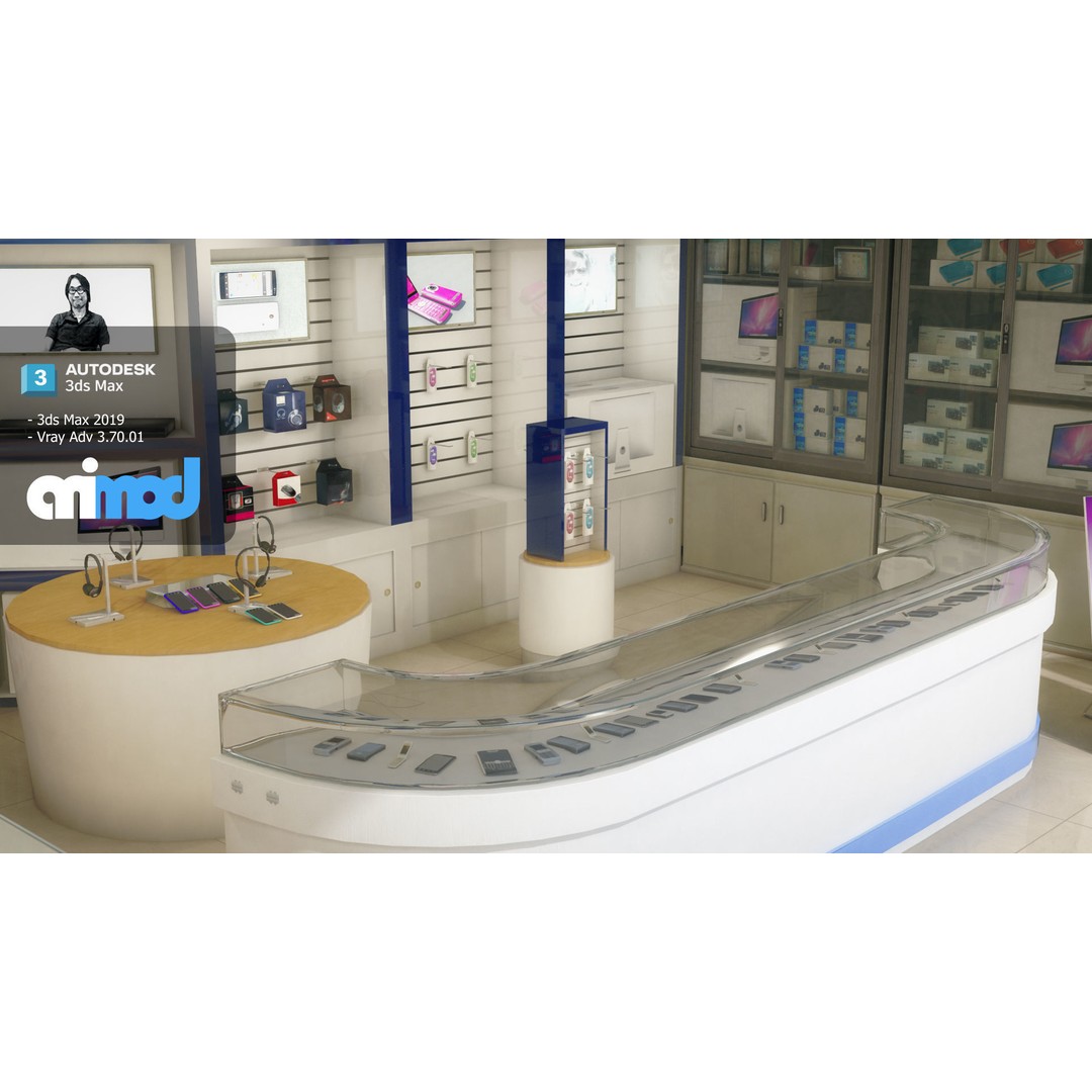 Taiwan Mobile Phone Shop 3D Model – Modern Interior Store Asset, FBX - View 6