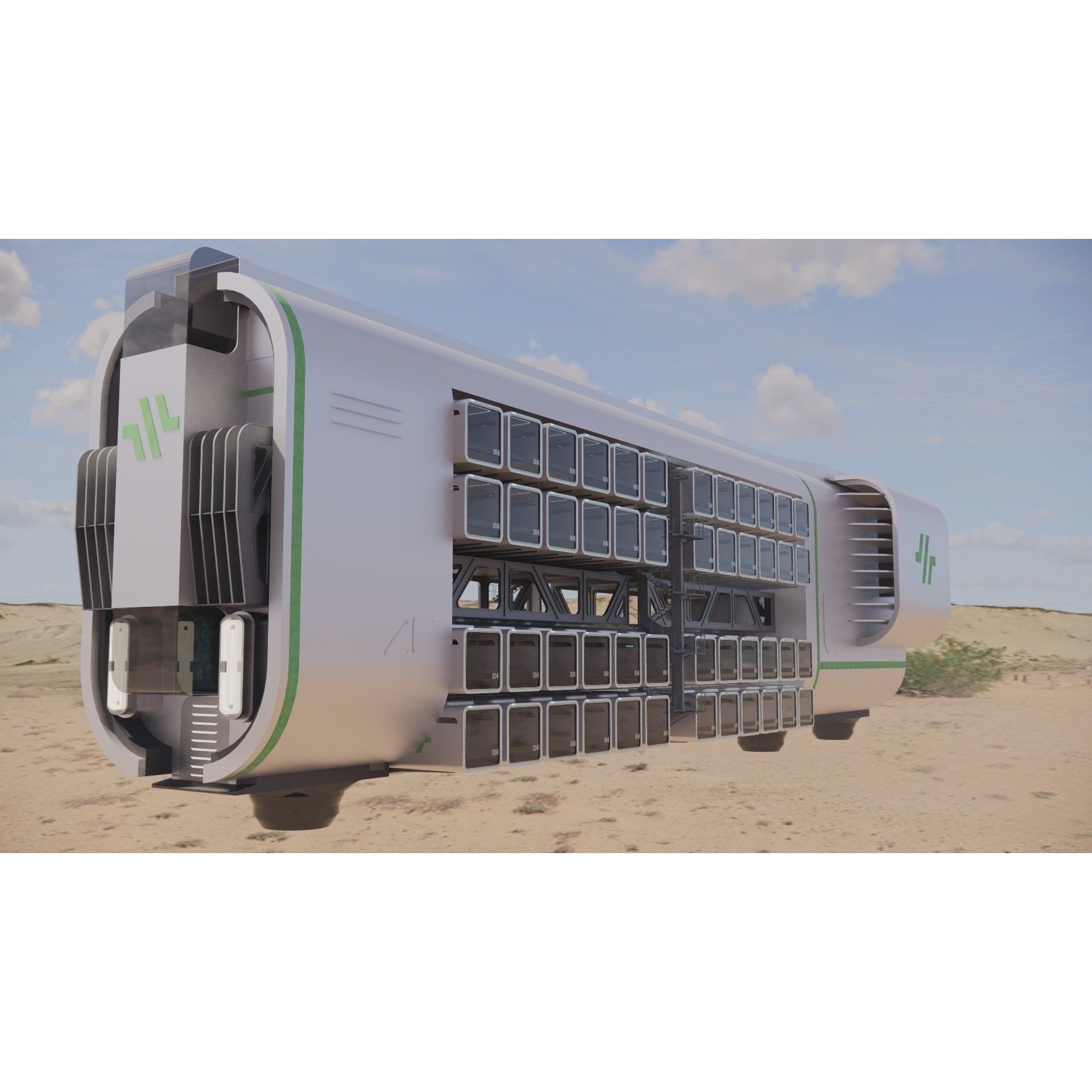 Sci-fi Airship Barge 004 - Game-Ready 3D Model - View 10