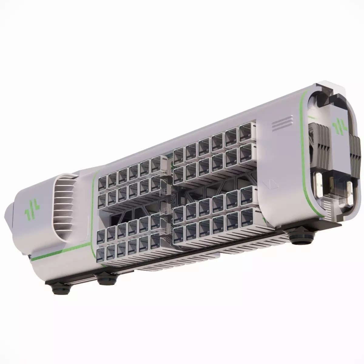 Sci-fi Airship Barge 004 - Game-Ready 3D Model - View 2