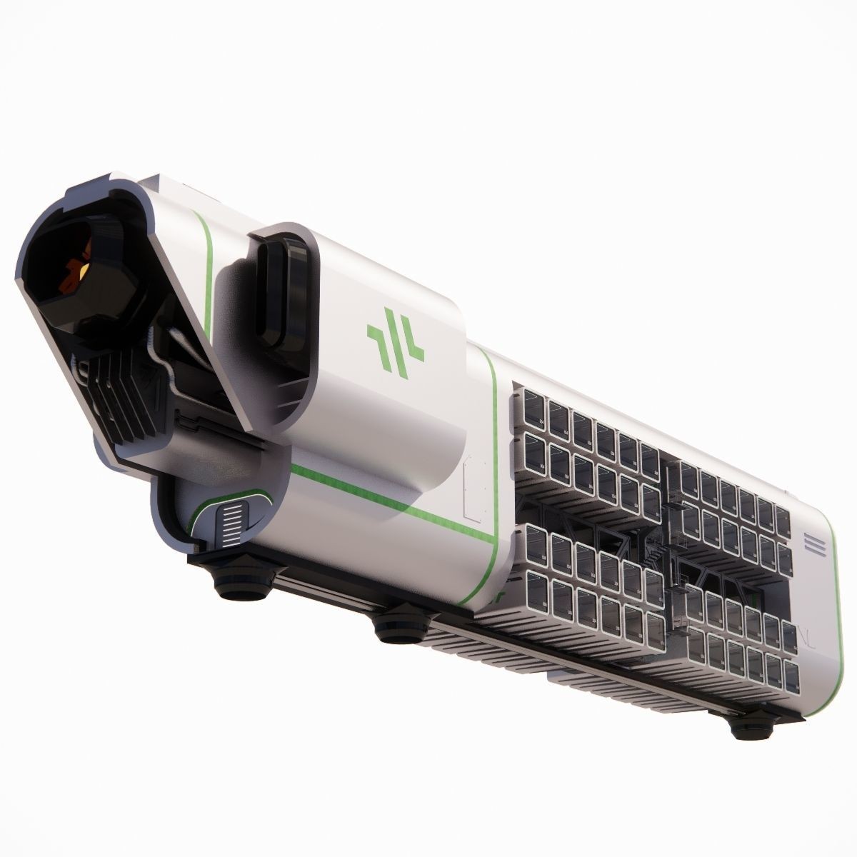 Sci-fi Airship Barge 004 - Game-Ready 3D Model - View 3