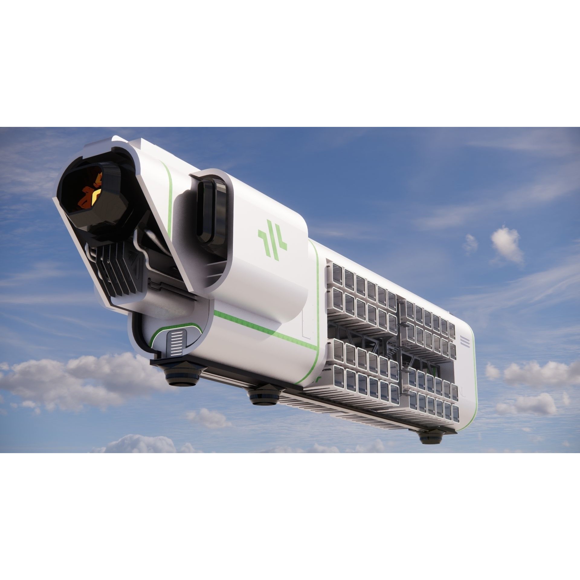 Sci-fi Airship Barge 004 - Game-Ready 3D Model - View 4