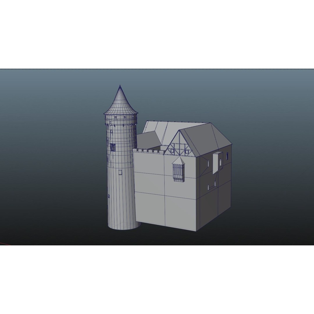 Medieval Castle 3D Model – Low Poly Game Asset, PBR Textures, FBX - View 13