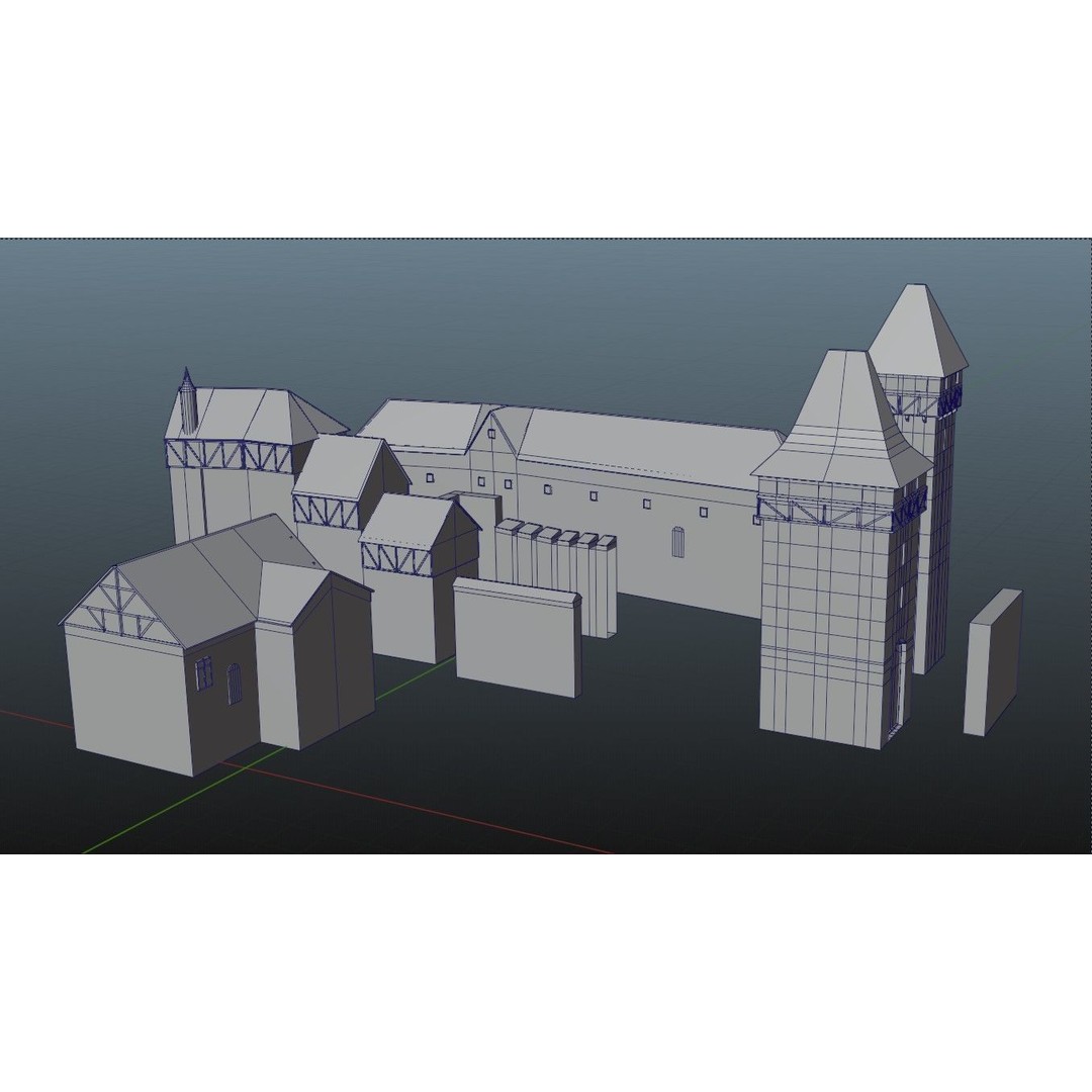 Medieval Castle 3D Model – Low Poly Game Asset, PBR Textures, FBX - View 15
