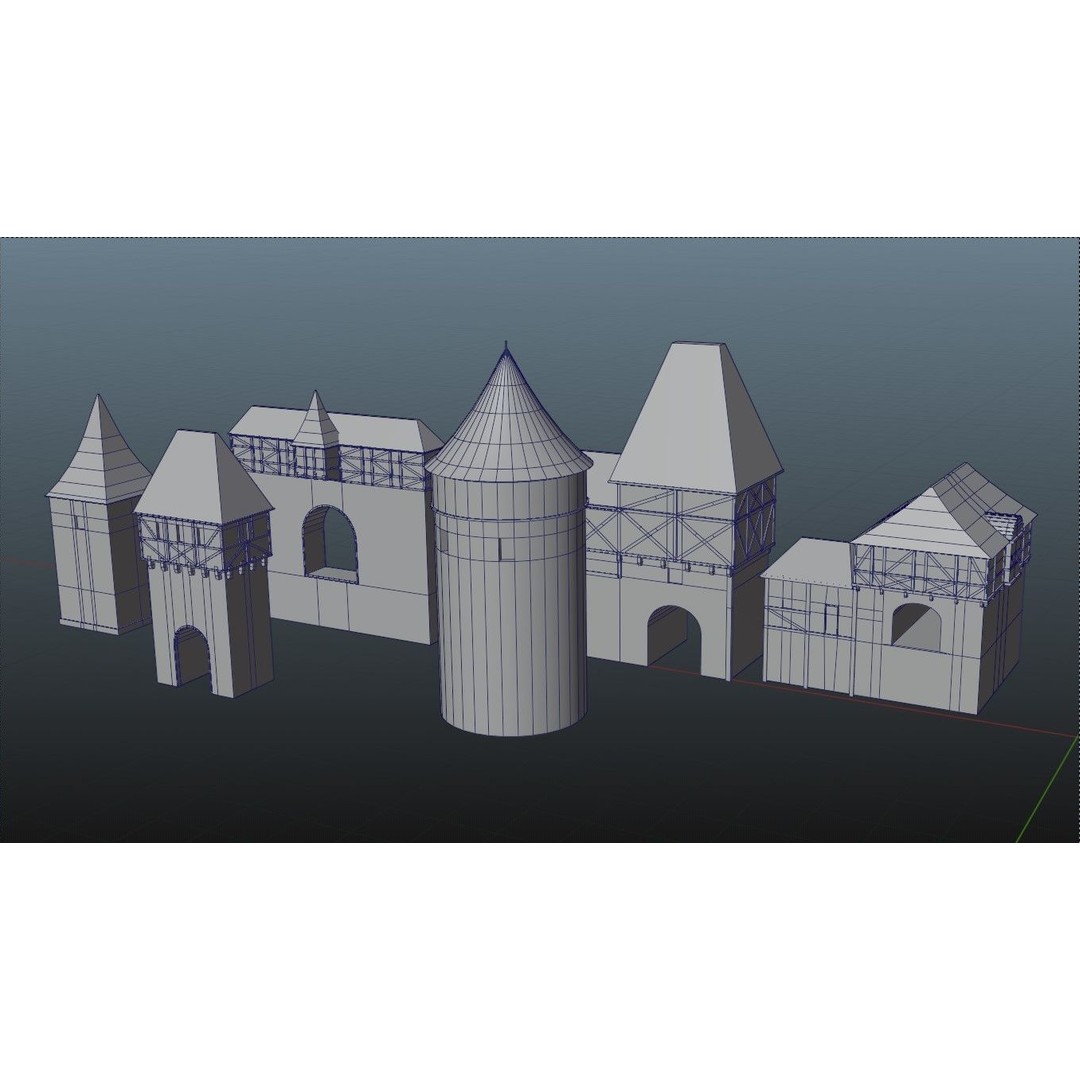 Medieval Castle 3D Model – Low Poly Game Asset, PBR Textures, FBX - View 17