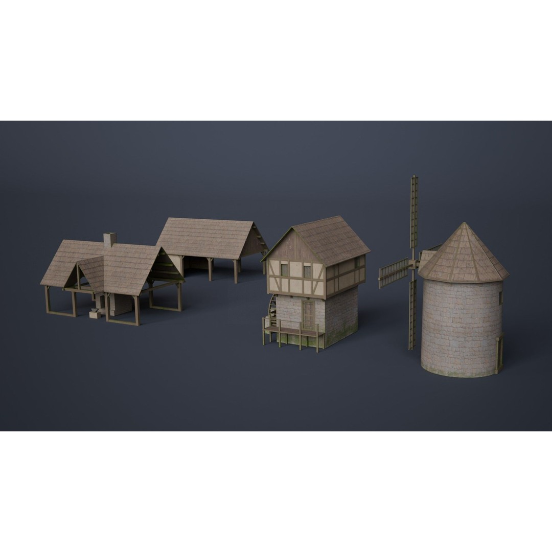 Medieval Castle 3D Model – Low Poly Game Asset, PBR Textures, FBX - View 6