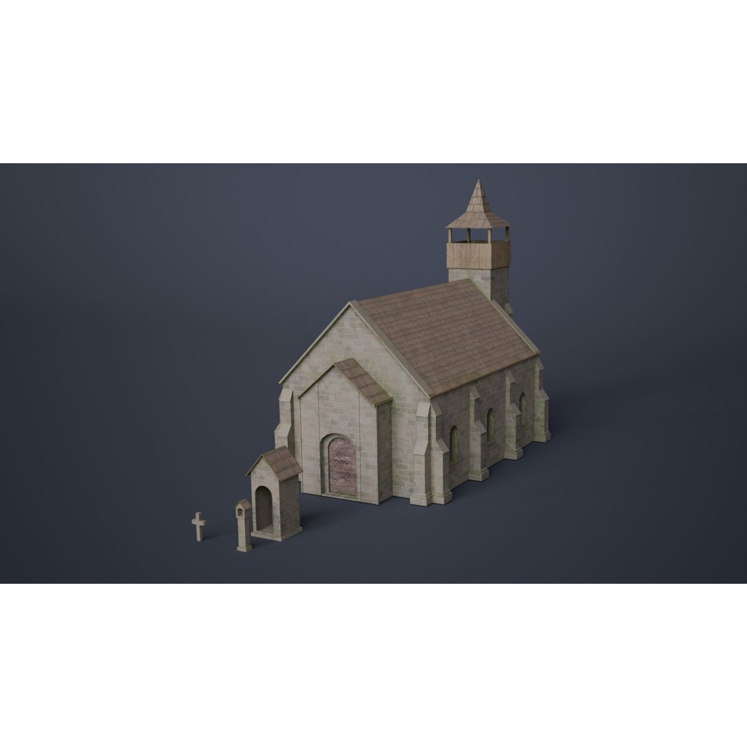Medieval Castle 3D Model – Low Poly Game Asset, PBR Textures, FBX - View 8