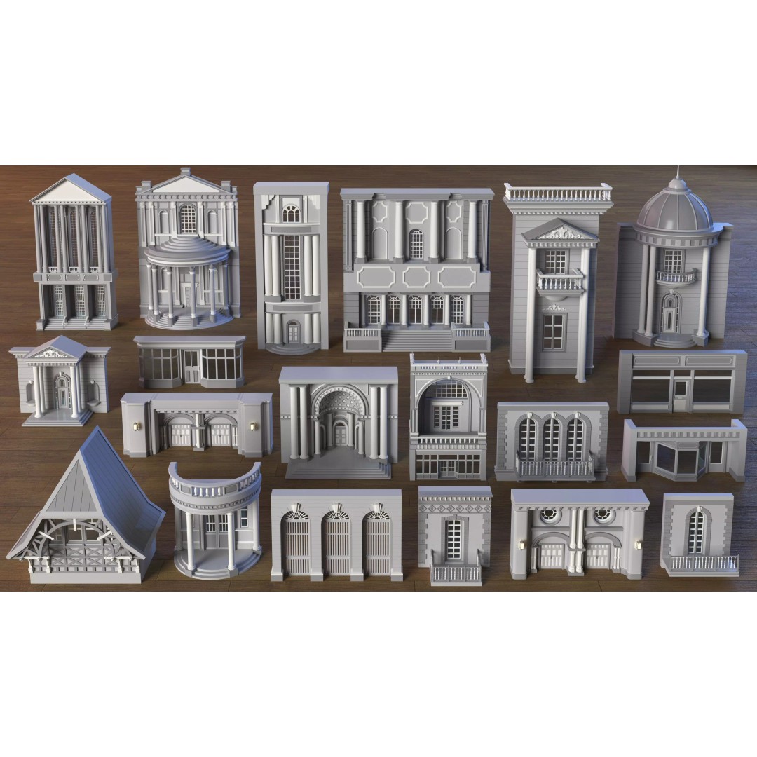 Building Facade 3D Model – Low Poly Architectural Asset, FBX, OBJ - View 2