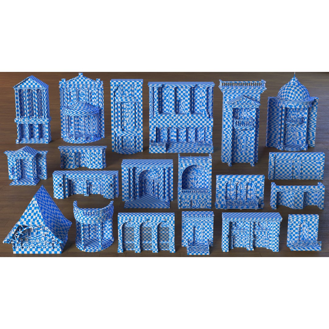 Building Facade 3D Model – Low Poly Architectural Asset, FBX, OBJ - View 4