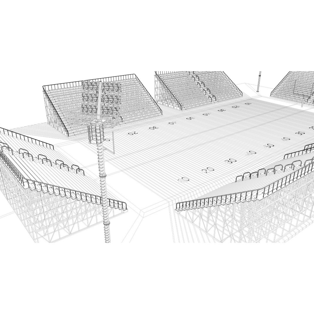 American Football Stadium 3D Model – Realistic Arena with Optimized Geometry, FBX, OBJ