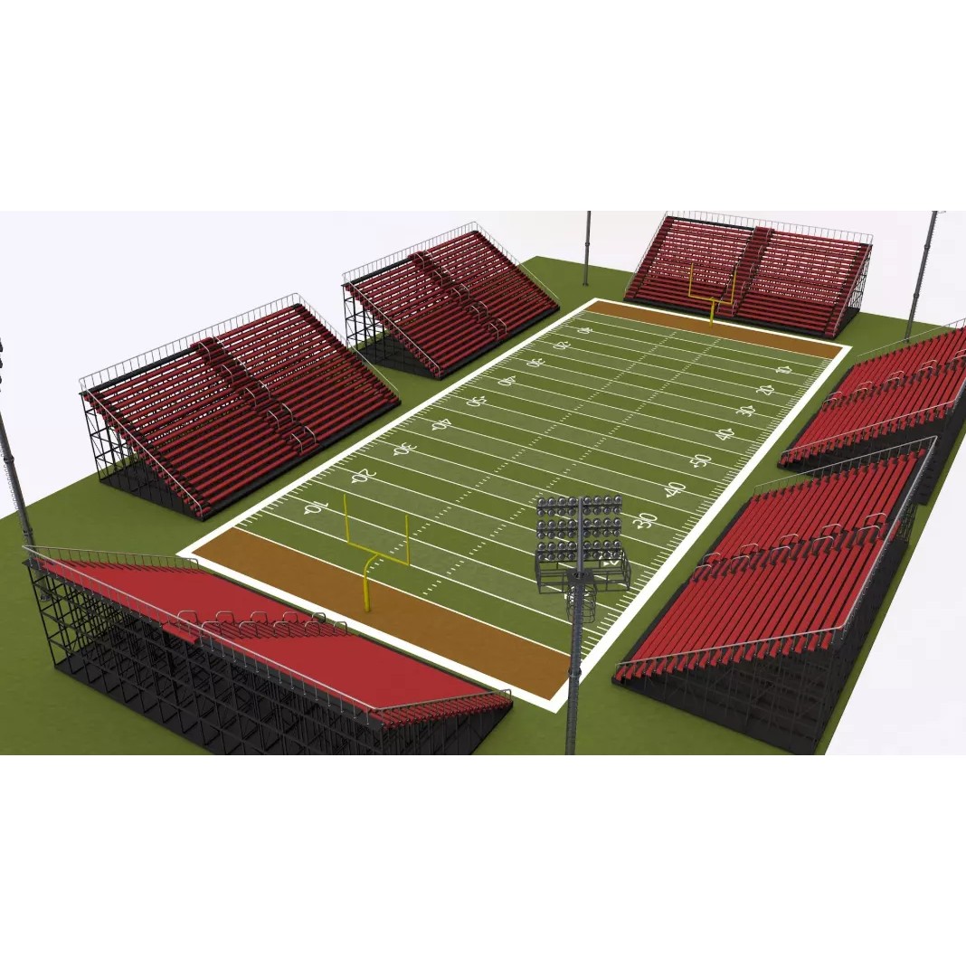 American Football Stadium 3D Model – Realistic Arena with Optimized Geometry, FBX, OBJ - View 2
