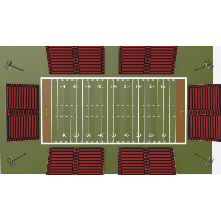 American Football Stadium 3D Model – Realistic Arena with Optimized Geometry, FBX, OBJ - View 5