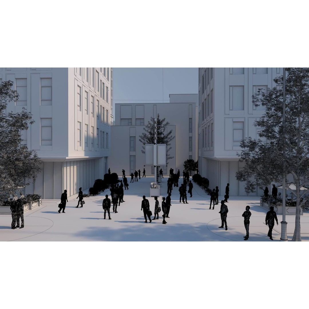 Architectural Animation Shots 3D Model – Urban Cityscape, FBX, OBJ, V-Ray - View 9