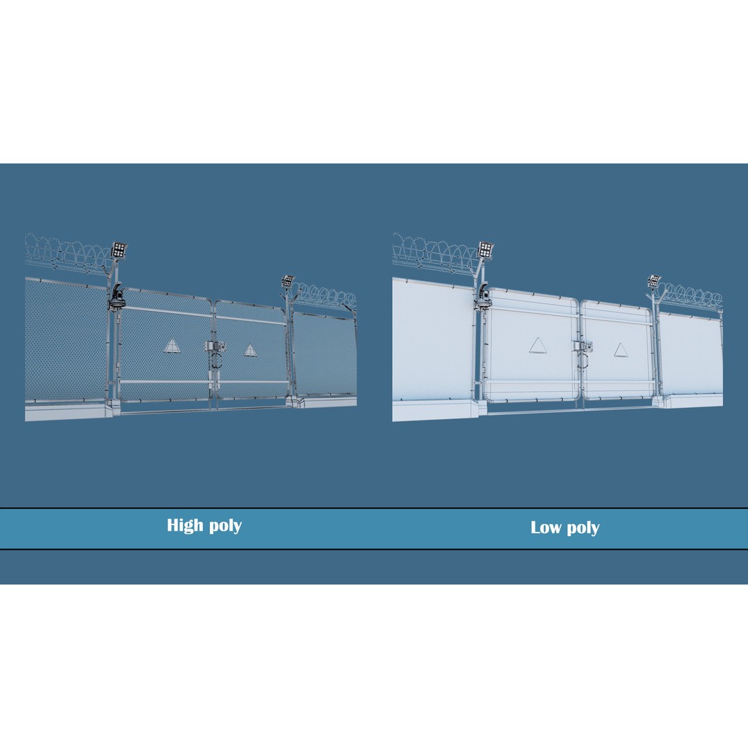 Fence 3D Model – Low Poly PBR Game Asset, FBX, Blender - View 23