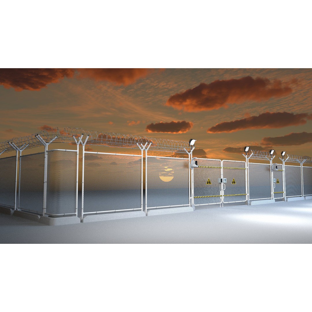Fence 3D Model – Low Poly PBR Game Asset, FBX, Blender - View 3