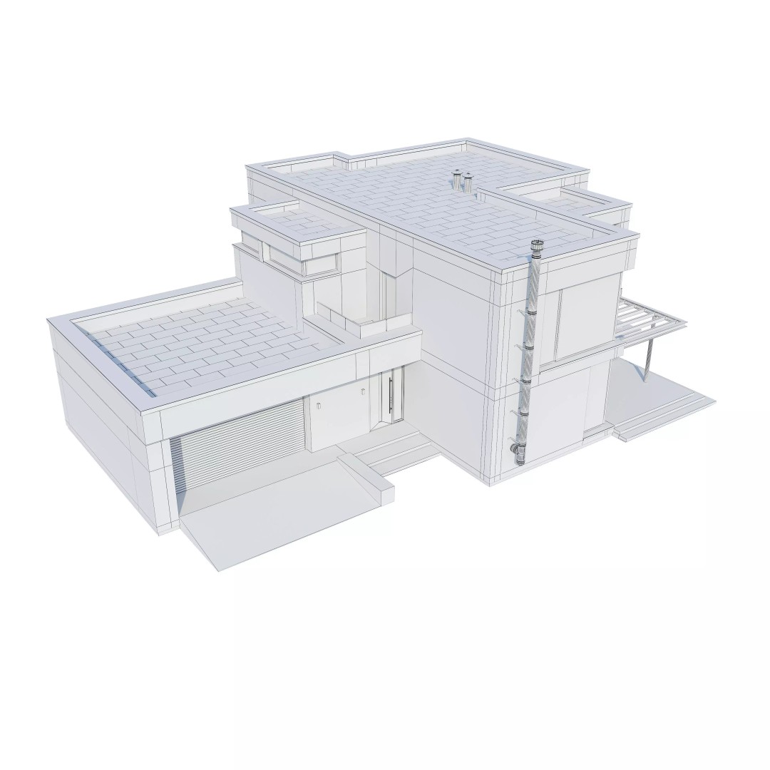 Modern House 3D Model – Architectural Design, FBX & Blender Files