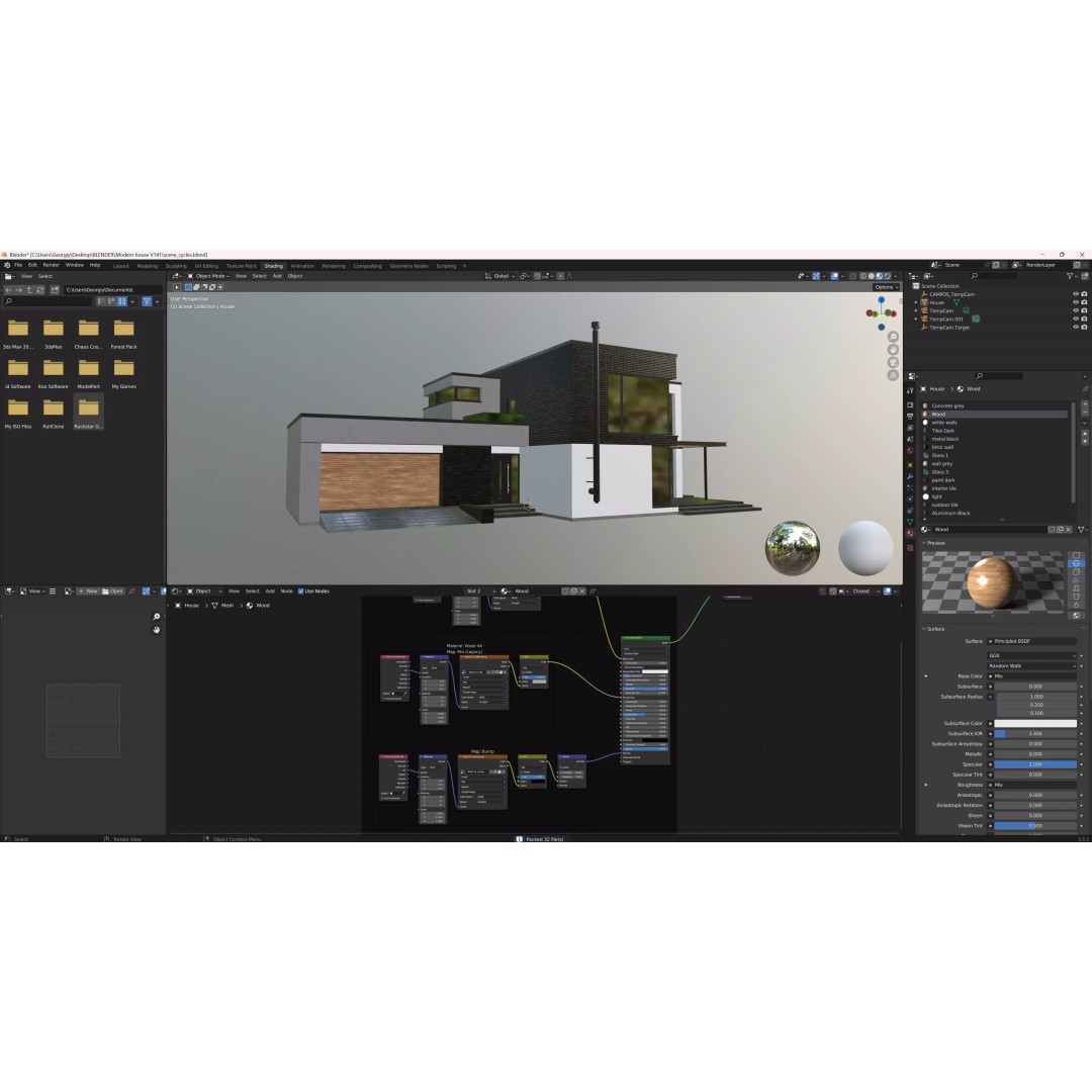 Modern House 3D Model – Architectural Design, FBX & Blender Files - View 19