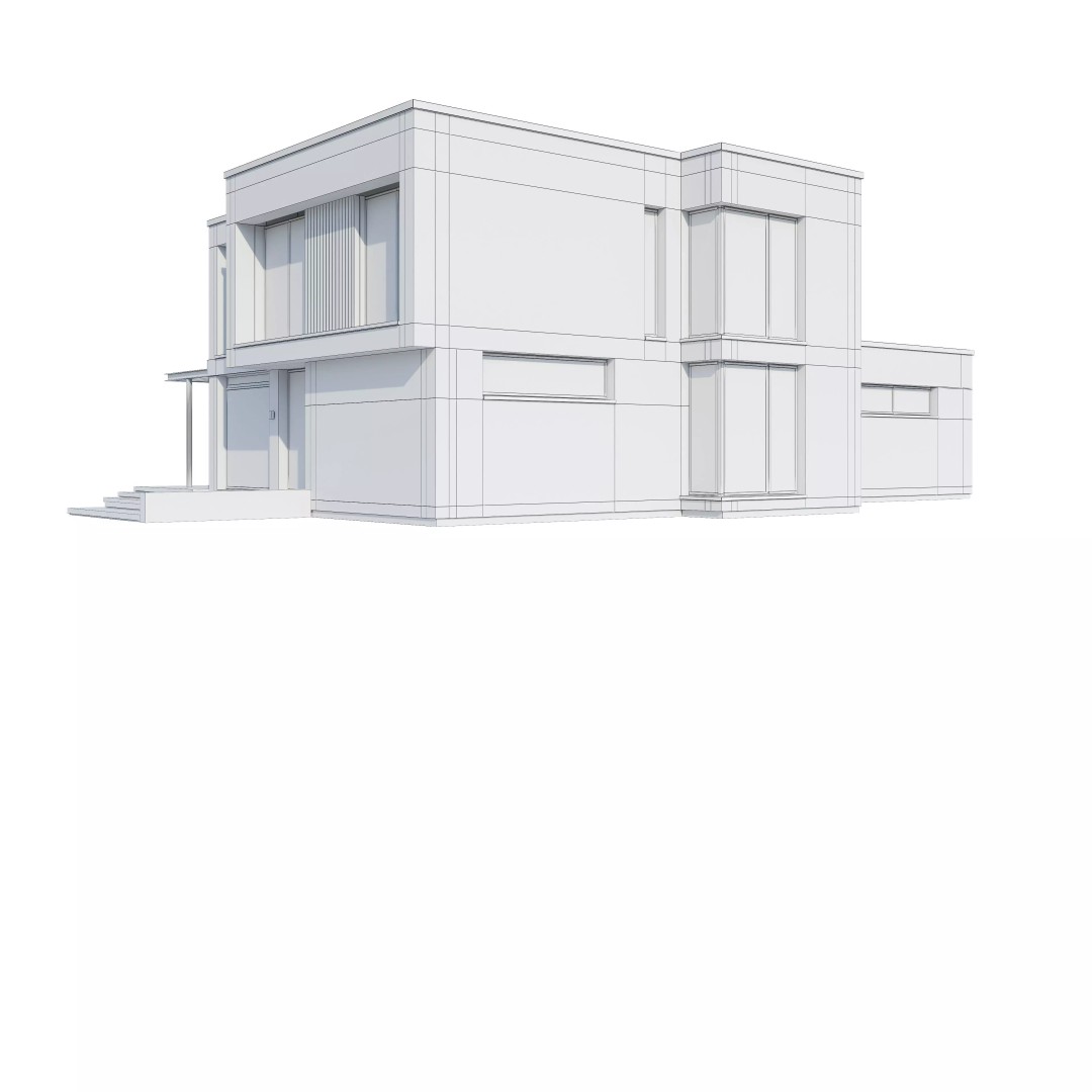 Modern House 3D Model – Architectural Design, FBX & Blender Files - View 23