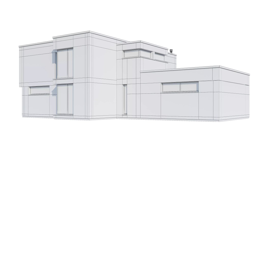 Modern House 3D Model – Architectural Design, FBX & Blender Files - View 24