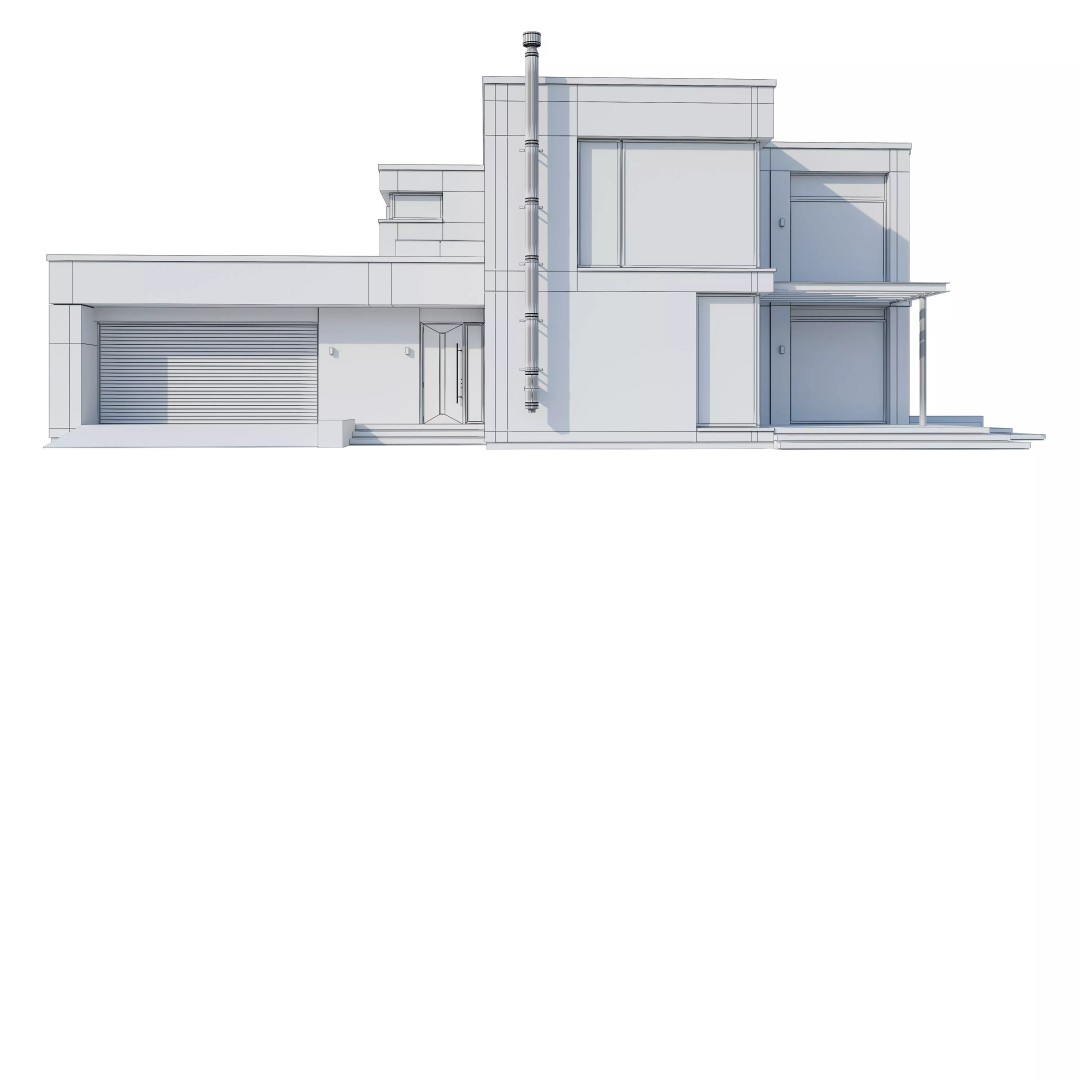 Modern House 3D Model – Architectural Design, FBX & Blender Files - View 26