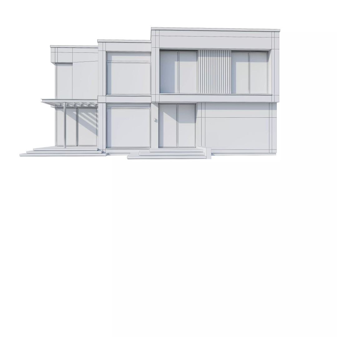 Modern House 3D Model – Architectural Design, FBX & Blender Files - View 27