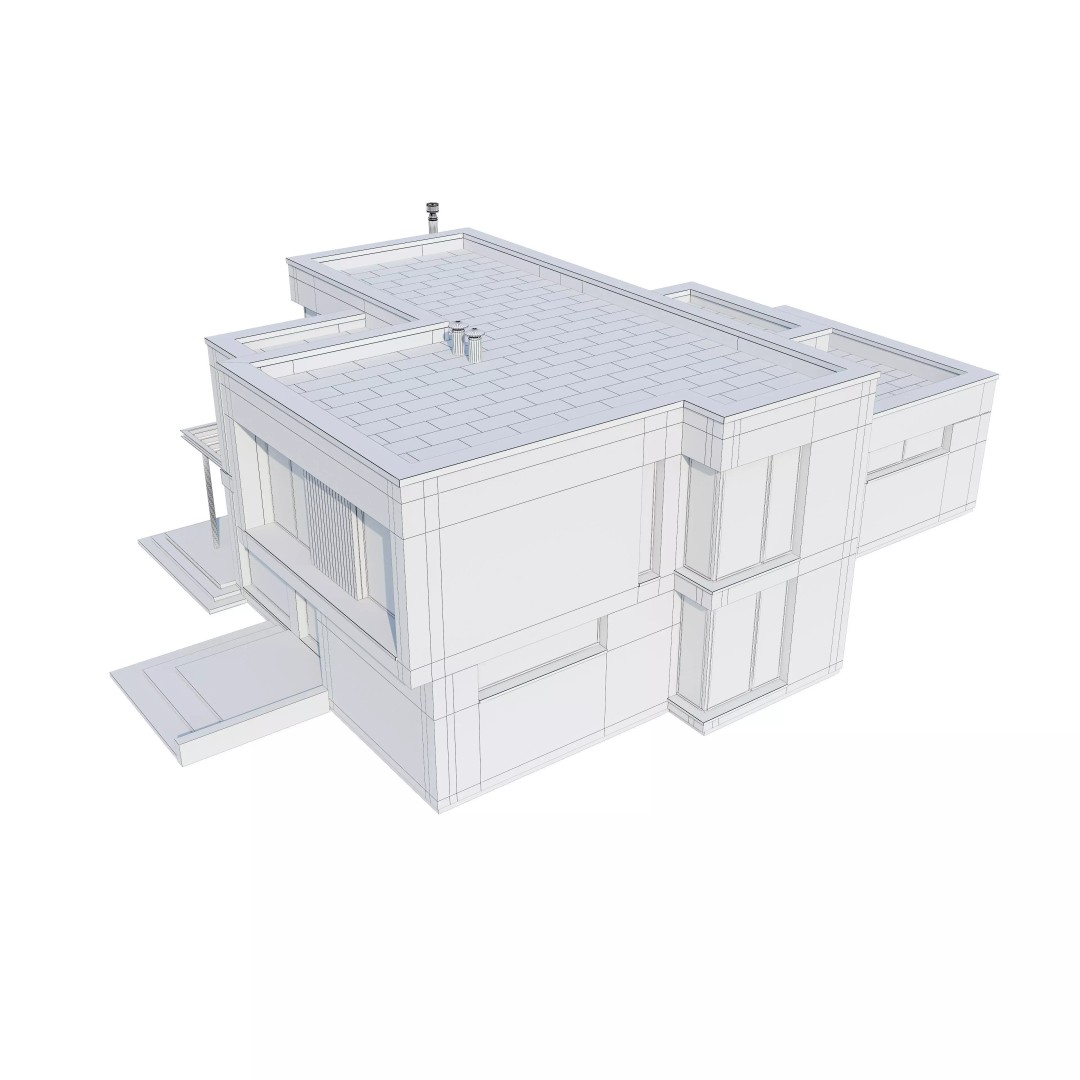 Modern House 3D Model – Architectural Design, FBX & Blender Files - View 29