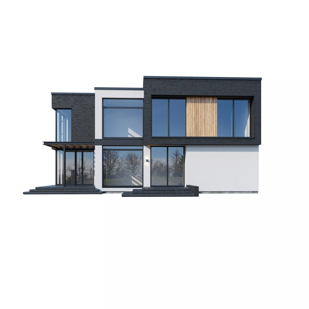 Modern House 3D Model – Architectural Design, FBX & Blender Files - View 4