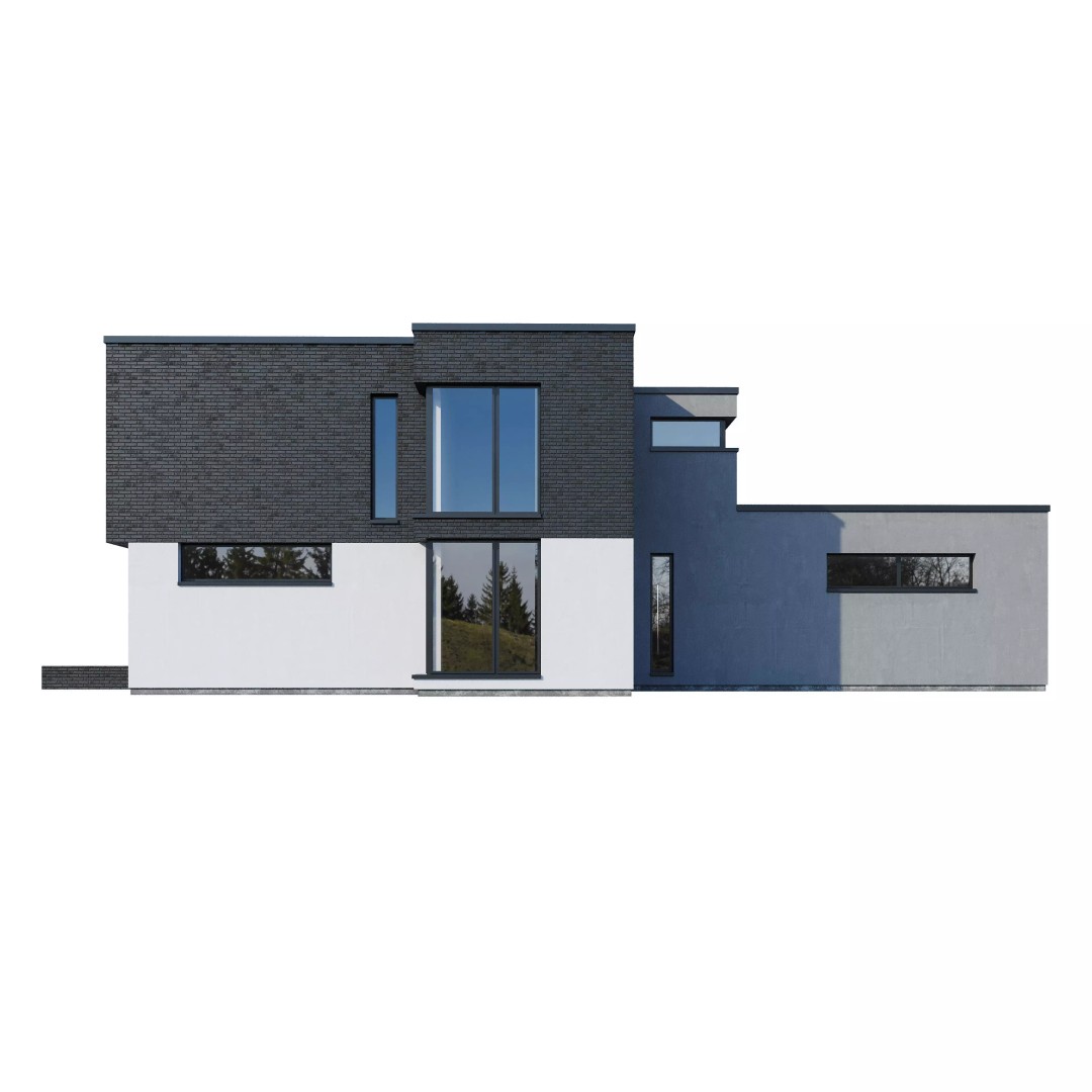Modern House 3D Model – Architectural Design, FBX & Blender Files - View 5