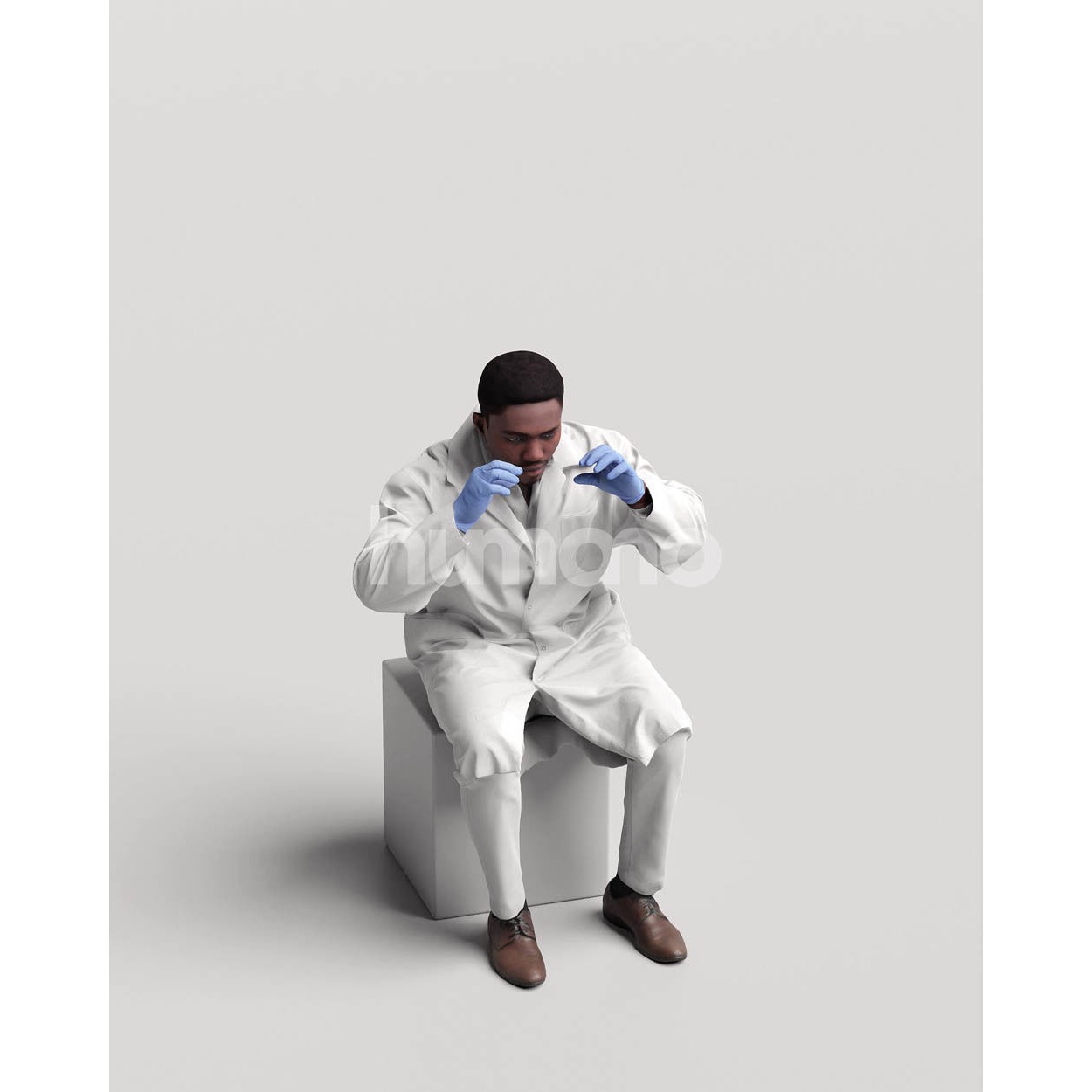 Scientist Man in Lab Coat - Game-Ready 3D Model - View 10