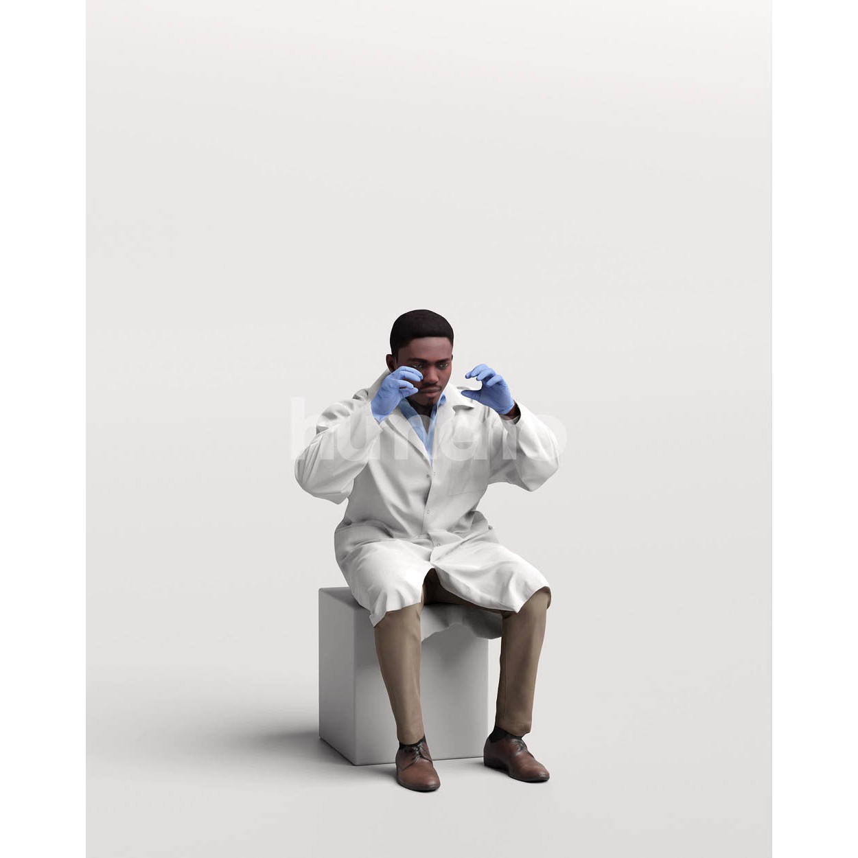Scientist Man in Lab Coat - Game-Ready 3D Model - View 11