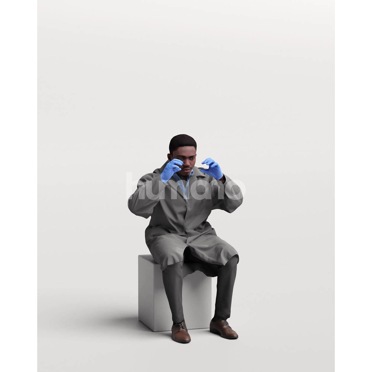 Scientist Man in Lab Coat - Game-Ready 3D Model - View 13