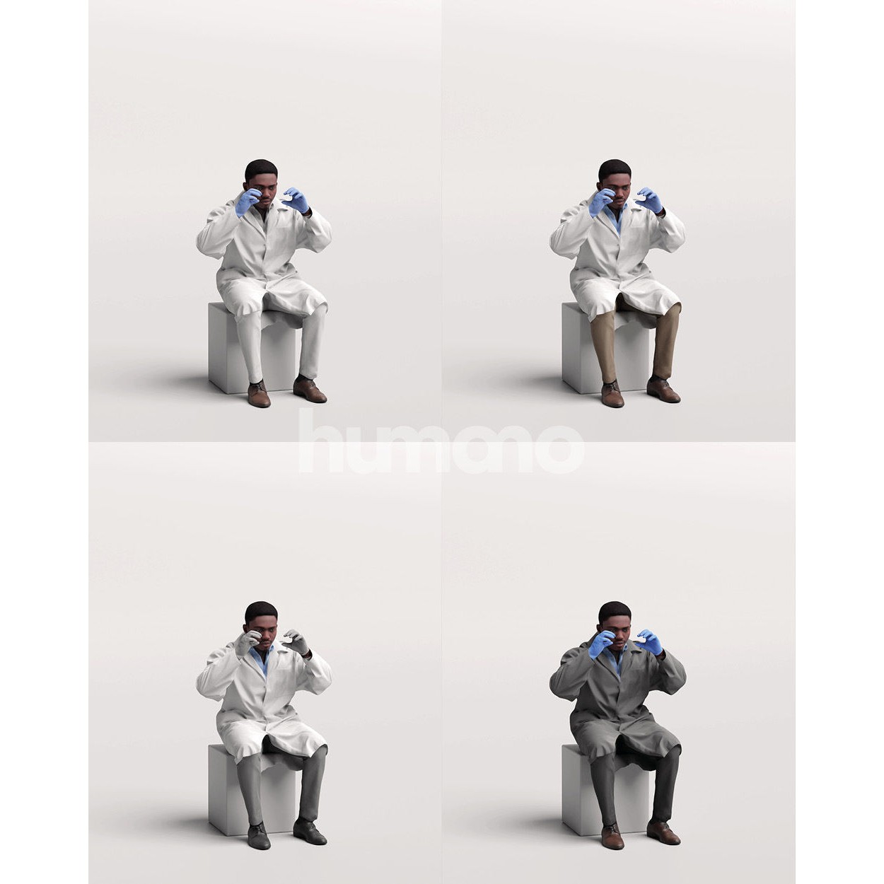 Scientist Man in Lab Coat - Game-Ready 3D Model - View 14