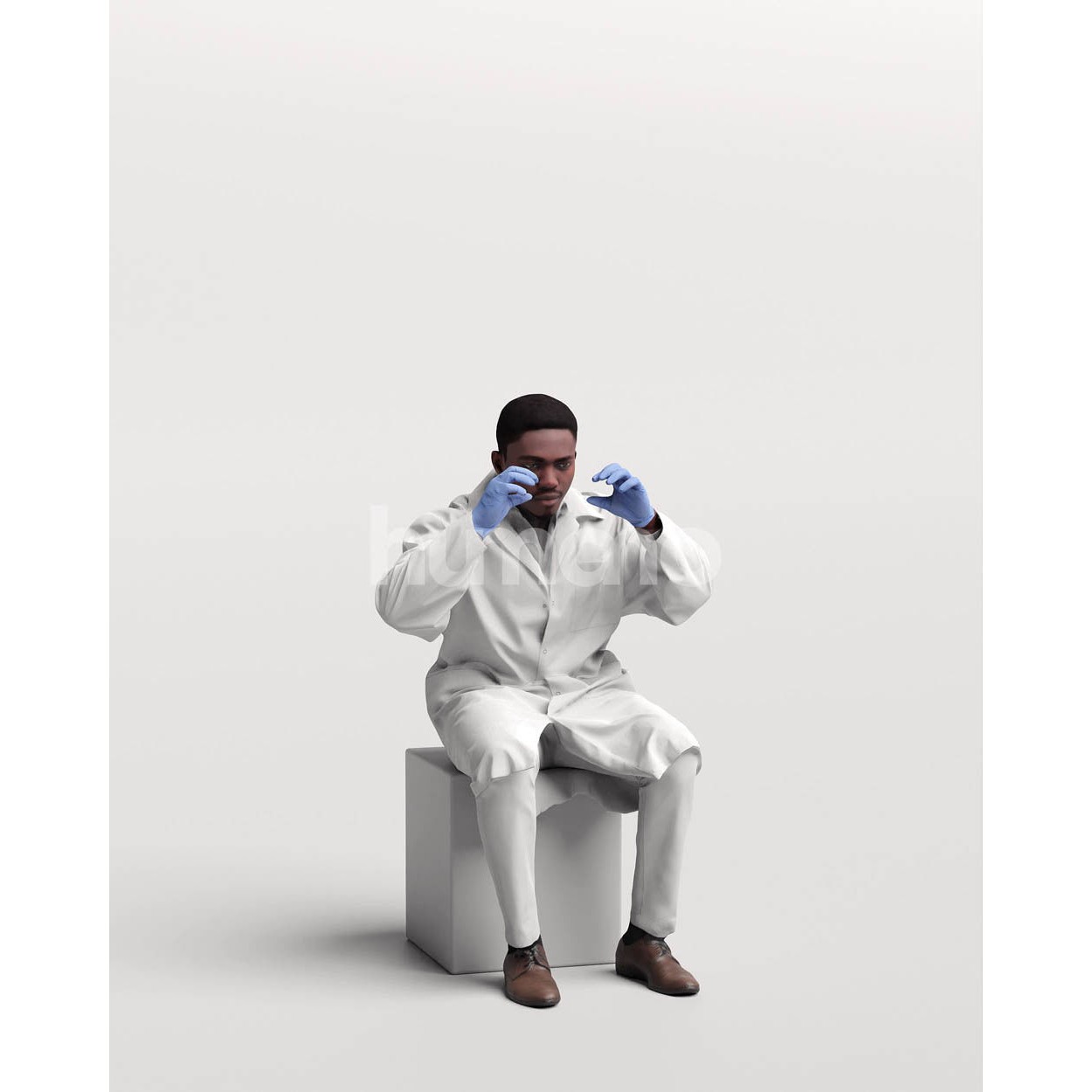 Scientist Man in Lab Coat - Game-Ready 3D Model - View 3